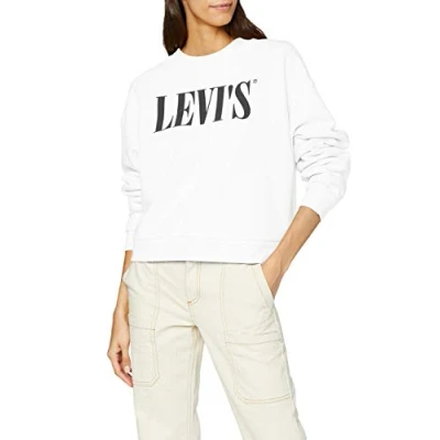 Abbildung von Levi&#039;s Damen Graphic Diana Crewneck Pullover Sweatshirt, White (90&#039;s Serif White+ 0000), S