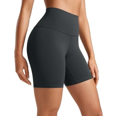Abbildung von CRZ Yoga Womens Kurze Sporthose Laufshorts Sommer Radlerhose High Waist Fitness Shorts ButterLuxe 15cm Melanit 38