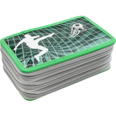 Abbildung von EBERHARD FABER 577473 Federmäppchen Triple Decker Fußball mit 36 Teilen gefüllt, Federtasche für Jungen und Mädchen