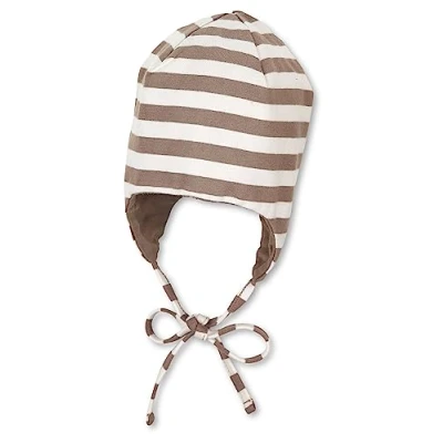 Abbildung von Sterntaler Baby Jungen Mütze GOTS Streifen Baby, Kappe Kinder aus Jersey mit und Bindeband braun, 41