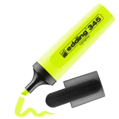 Abbildung von edding 345 Textmarker gelb 1 Highlighter Keilspitze 2 5 mm ideal für leuchtende Markierungen und Hervorhebung von Textpassagen Notizen