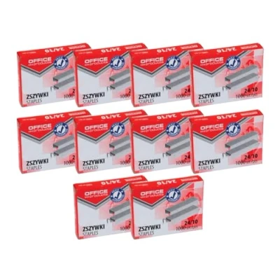 Abbildung von OFFICE PRODUCTS 18072439 19 Heftklammern 24/10 Silbern/ 10.000 Stück (10 x 1000 Stück) Standart Handtackerklammern/Tackerklammern Büroklammern/Verzinkt