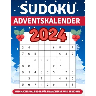 Abbildung von Sudoku Adventskalender für Erwachsene &amp; Senioren: Weihnachtskalender Rätsel von Leicht bis Schwer mit Lösungen Frauen und Männer Nikolaus Geschenke Oma, Opa