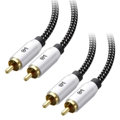Abbildung von Cable Matters 2er Paket Subwooferkabel, digitales Koaxialkabel (digitales Audio und LFE Subwooferkabel) 3 m