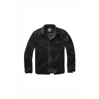 Abbildung von Brandit Herren Corduroy Classic Shirt Long Sleeve Klassisches Hemd, Schwarz,S