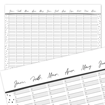 Abbildung von Geburtstagskalender Dots I DIN A3 jahresunabhängig Dauerkalender für Mädchen, Frauen, WG, die ganze Familie Schwarz Weiß dv_1042