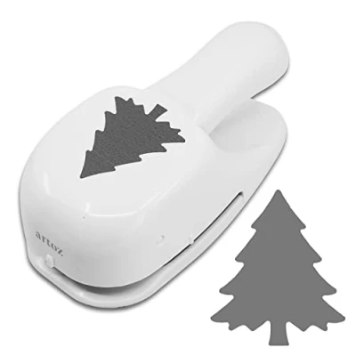 Abbildung von ARTOZ Stanzer Tannenbaum/Weihnachtsbaum, 5 cm Papierstanzer, Locher, Motivstanzer für Weihnachten und Advent, Einladungen, Menükarten Deko, geeignet von 140 g/m² bis 250