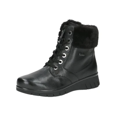 Abbildung von CAPRICE Comfort Damen Stiefeletten zum Schnüren Gefüttert Bequem, Schwarz (Black Nappa), 39 EU