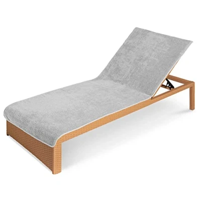 Abbildung von JEMIDI Frottee Schonbezug für Gartenliege Strandliege 75x200cm Liegenauflage mit Kapuzenüberschlag waschmaschinenfest versch. Farben