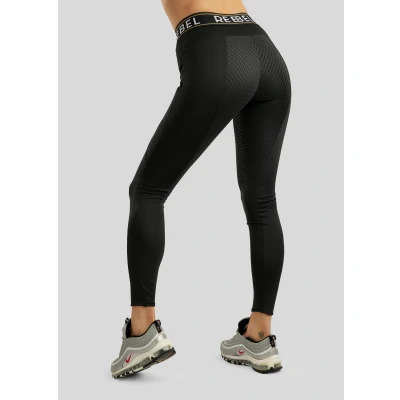 Abbildung von Rebel Reitleggings Logo Elastic Waistband Full Grip Schwarz