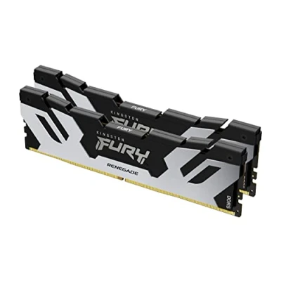 Abbildung von Kingston Fury Renegade DDR5 Silber/Schwarz XMP 48GB 8400MT/s CL40 CUDIMM Desktop Gaming Speicher (Kit mit 2) KF584CU40RSK2 48