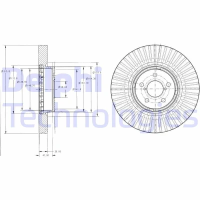 Abbildung von DELPHI BG9105 Bremsscheibe 316 30 5 Belüftet geölt unbehandelt ohne Radlager, ABS Sensorring SUBARU: Forester IV, Legacy 4,