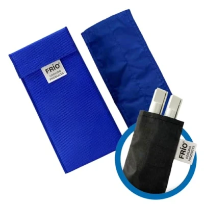 Abbildung von FRIO DOPPEL Tasche Diabetiker mit wasserfeste Nylon Innentasche 8 x 18 cm Für 2 Insulin Pens Kühlt Wasser Keine Kühlakkus erforderlich Wiederverwendbar