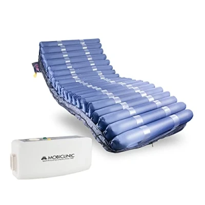 Abbildung von Mobiclinic® Pro, Antidekubitusmatratze mit Luft, 200x120x22, Mobi 4 Plus, Wechseldruckmatratze Kompressor, Geräuscharm, 120 cm breit, TPU Nylon, 20 Luftzellen, Für Dekubitus Grad IV, Blau