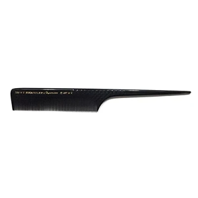 Abbildung von Hercules Sägemann 188 WR 497 188WR Profi Stielkamm Naturkautschuk Haarkamm Zahnung fein 8 Zoll Lockenkamm Grip Back