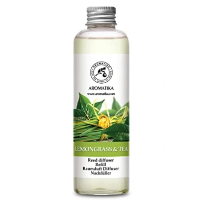 Abbildung von Raumduft Nachfüller Lemongrass Tee 200ml Nachfüllflasche mit natürlichen ätherischen Ölen Intensiv Aroma Natürlicher fur Raum Küche Raumlufterfrischer Zitronengras