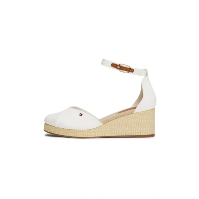 Abbildung von Tommy Hilfiger FLAG Closed TOE MID Wedge Plateaupumps, Damen, Größe: 39, Ecru Schuhe