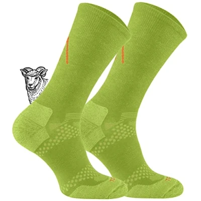 Abbildung von TODO BP LIGHT Dünn Merino Wandersocken Herren, Damen, Kinder Trekking Socken, Atmungsaktiv, 34% Merinowolle Blend Funktionssocken, Outdoor (31 34, Lime)