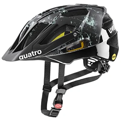 Abbildung von uvex quatro cc MIPS sicherer MTB Helm für Damen und Herren Sysytem verstellbarer Schirm black jade matt 56 61 cm