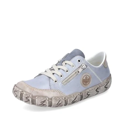 Abbildung von Rieker Damen Low Top Sneaker L0314, Frauen Halbschuhe,straßenschuhe,Strassenschuhe,Sportschuhe,Freizeitschuhe,Weiss Kombi (43),38 EU / 5 UK