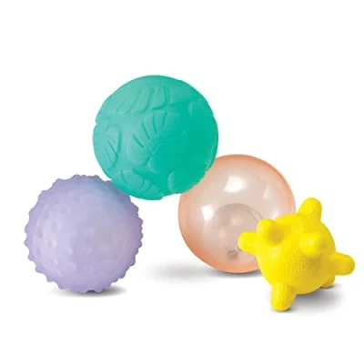 Abbildung von Infantino Activity Ball Set Music &amp; Lights 4 Colourful, Bouncy, Multi Textured Balls for Fine Motor Development Little Hands, BPA free (215023 02)
