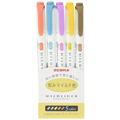 Abbildung von Zebra Mildliner Markierstifte RC 5 Farben Set WKT75 C (aus Japan)