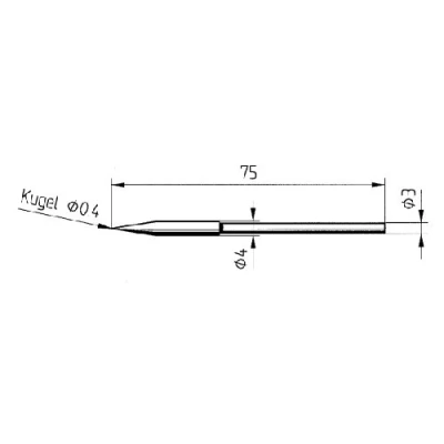 Abbildung von ERSA Dauerlötspitze gerade bleistiftspitz 0,4 mm 0212BDLF