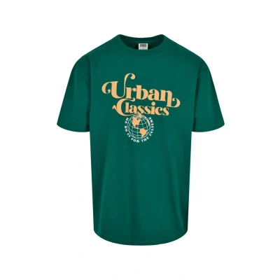 Abbildung von Urban Classics Organic Globe LOGO TEE Tshirt print, Herren, Größe: Medium, Green