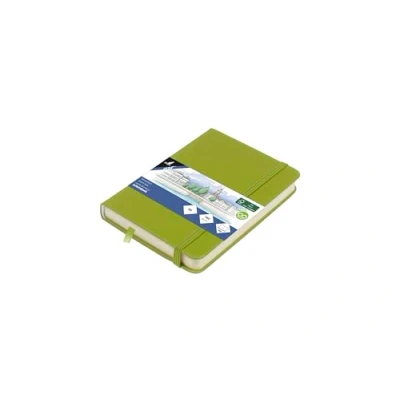 Abbildung von Kangaro Art Skizzenbuch A6 Lime Green PU Hardcover 80 Blatt 140 Gramm cremefarbenes Papier mit Gummiband und Band