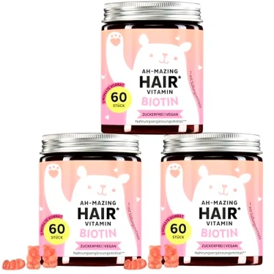 Abbildung von Bears with Benefits 3er Pack Ah mazing Hair Vitamins mit Biotin zuckerfreie Gummies für normales Haarwachstum in wertiger Geschenkbox