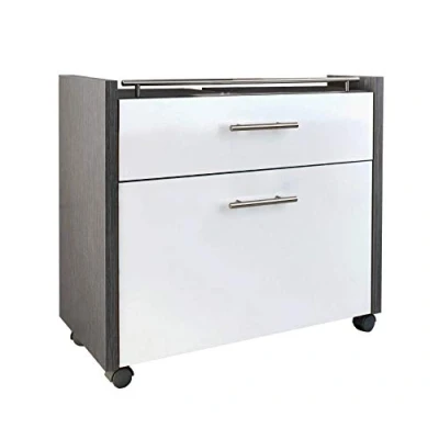 Abbildung von Schildmeyer Waschbeckenunterschrank 133073 Trient, 67 x 35 60.5 cm, weiß glanz / wildeiche Dekor