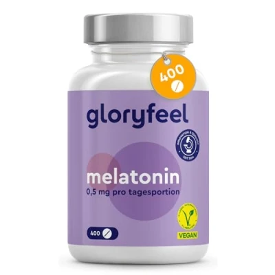 Abbildung von Melatonin hochdosiert 400 Tabletten (13 Monate) 0,5 mg bioaktives pro Tagesdosis 100% vegan, laborgeprüft und ohne unerwünschte Zusätze in Deutschland hergestellt