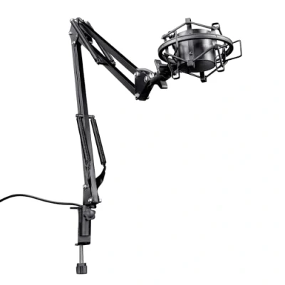 Abbildung von Trust Gaming GXT 253 Emita Mikrofon Arm, Mikrofonständer, Einstellbarer Tischarm, Integriertes 290 cm Kabel, Mic Stand, Elastische Halterung, Mikrofonarm für alle Gängigen Mikrofone Schwarz