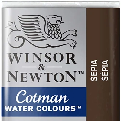 Abbildung von Winsor &amp; Newton 0301609 Cotman Aquarellfarbe mit guter Transparenz, hervorragender Tönungsstärke und guten Maleigenschaften, Wasserfarbe im 1/2 Napf Sepia