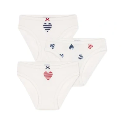 Abbildung von Petit Bateau KIDS Culottes 3 PACK Slip für Kinder, Größe: 128, Marshmallow/bleu/rouge/multicolor