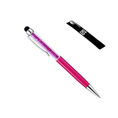 Abbildung von Hochwertiger kapazitiver 2 in 1 Touchscreen Stift und Kugelschreiber mit Kristallen. Beutel Nachfüllung enthalten (Fuchsie)
