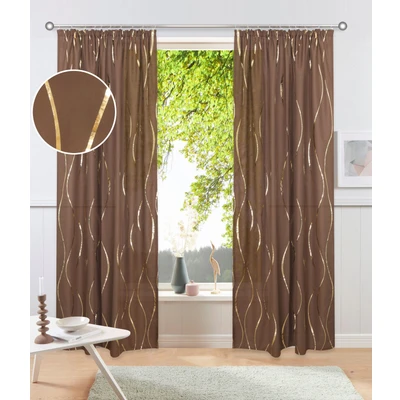 Abbildung von OTTO home Gardine "Quinnton" Kräuselband 2 Stk. tlg. Blickdicht, 2er‑Set. Metallic‑Akzenten,