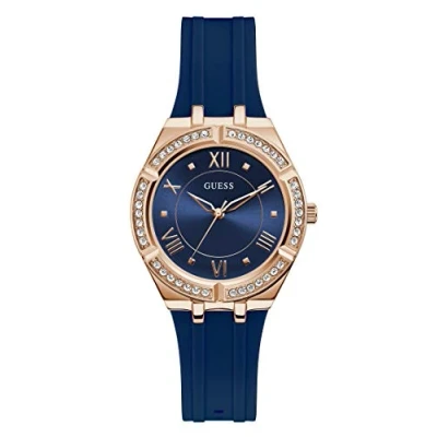 Abbildung von GUESS Damen Analog Quarz Uhr mit Silikon Armband GW0034L4