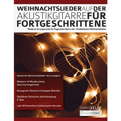 Abbildung von Weihnachtslieder auf der Akustikgitarre für Fortgeschrittene: Moderne Arrangements Fingerstyle Gitarre 14 beliebtesten (Akustikgitarre spielen lernen)
