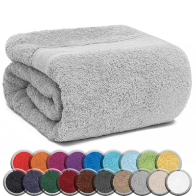 Abbildung von NatureMark 1er Pack Saunatuch 80 x 200 cm aus Reiner Baumwolle luxuriöse Tücher für Damen und Herren Wellnesstuch von extremer Weichheit Langlebigkeit Farbe: Silber grau