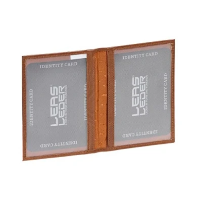 Abbildung von LEAS Ausweismappe &amp; hülle mit 2 Sichtfenstern Echt Leder, Cognac Card Collection