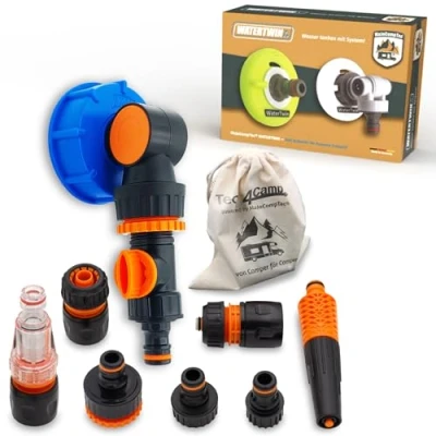 Abbildung von MaJoCompTec® WATERTWIN Wassertank Fülladapter Wohnmobil Caravan Wasseranschluss Zubehör Einfülladapter kompatibel mit Gardena (FLEX+CONNECT Set, Adapter für Tankdeckel IG60 Grobgewinde)