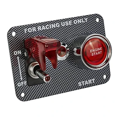 Abbildung von DC12V 20A kippschalter &amp; 50A Zündungsschalter Universal schalter panel für rennwagen schnellstartschalter start taste mit anzeige (rot)