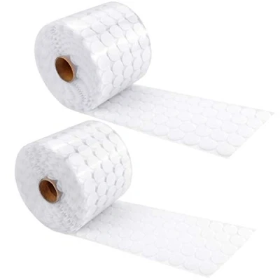 Abbildung von 300 Stück Klettpunkte Selbstklebend 20mm Doppelseitig Runde Klettverschluss Klett Klebepunkte Weiß für Handwerk