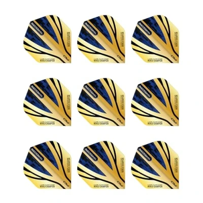 Abbildung von RED DRAGON Luke Humphries Gold Hardcore Premium Standard Dart Flights, 3 Sets pro Packung (9 Flights insgesamt), F6986
