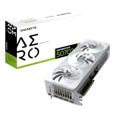 Abbildung von Gigabyte GeForce RTX 5070 Ti AERO OC 16G Grafikkarte 16GB GDDR7, 256 Bit, PCI E 5.0, 2588 MHz Core Clock, 3 x DP 2.1a, 1 HDMI 2.1b, NVIDIA DLSS 4, GV N507TAERO 16GD