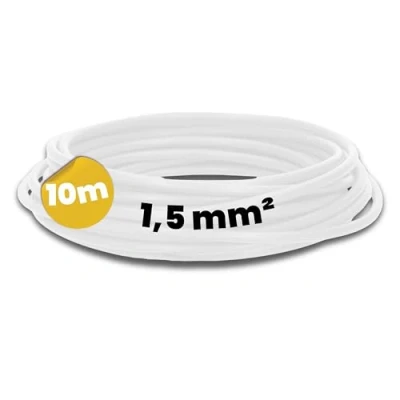 Abbildung von Kalitec 10 Meter H07V K 1,5 mm² weiß Verdrahtungsleitung I Aderleitung flexibel PVC Einzelader Litze 1,5mm2 Verdrahtung feindrätig Einzelleitung Kabel eindrähtig Schaltdraht