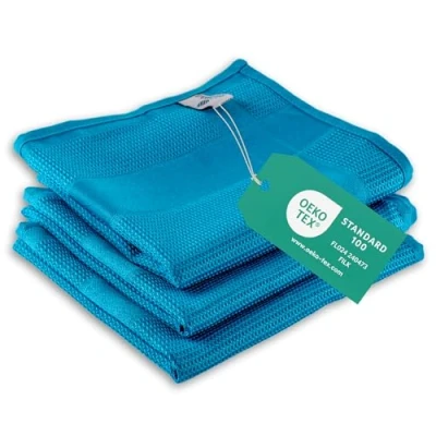 Abbildung von ELEXACLEAN Geschirrtücher Microfaser (3er Set, 68x42 cm, blau) saugstark, waschbar bis 60C, Geschirrhandtücher, Handtücher Küche modern