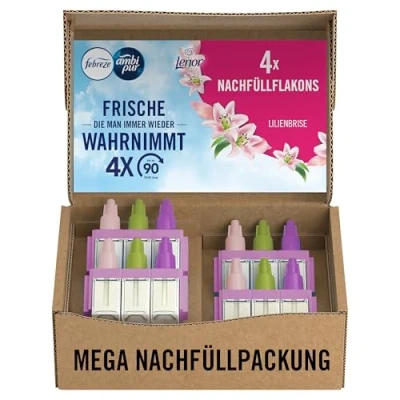 Abbildung von Febreze 3Volution Duftstecker Nachfüllflakon 80 ml Lilienblüte, 3 Abwechselnde Düfte Bekämpfen Gerüche