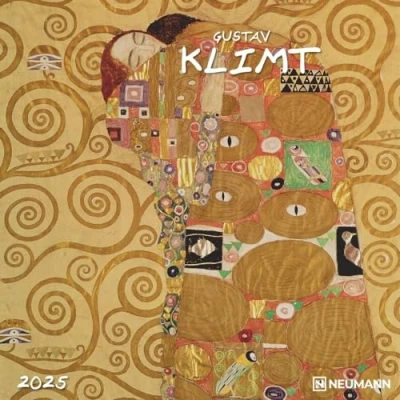 Abbildung von Gustav Klimt 2025 Wand Kalender Broschüren 30x30 30x60 geöffnet Kunst